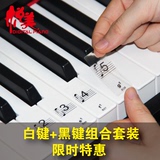 特价88键61键通用 透明钢琴键盘贴纸 电子琴琴贴五线谱简谱键位贴