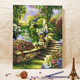diy手绘数字油画特价包邮客厅大幅风景花卉自己填色装饰画花海