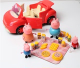 佩佩猪儿童野餐零食餐具过家家玩具车小猪佩琪塑料公仔玩具滑行车