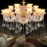 欧式客厅餐厅水晶吊灯玉石奢华锌合金卧室现代蜡烛简约楼梯灯灯具