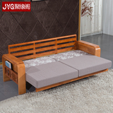实木沙发床多功能推拉两用沙发橡木质现代中式小户型客厅组合特价