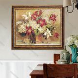 2016单幅油画布有框客厅装饰画欧式手绘玄关抽象手绘油画花卉餐厅