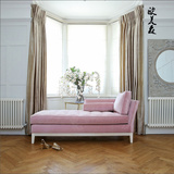 时尚地中海田园戴尔芬躺椅 后现代美式乡村贵妃沙发 粉色绒布家具