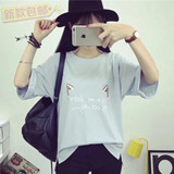 2016年夏韩版学生短袖t恤女装半袖宽松大码百搭七分袖中袖上衣潮