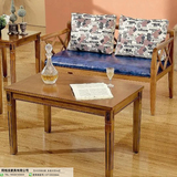 美式复古沙发皮艺实木沙发单人 北欧日式双人咖啡厅酒吧沙发椅子