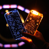 苹果iphone5s 6splus创意个性6色来电闪光发光6plus透明硬手机壳