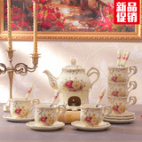 欧式加热花草花茶茶具套装英式陶瓷蜡烛底座玫瑰花水果花茶壶茶杯