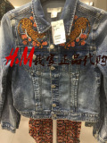 H&M HM 女装专柜正品代购 3月 虎豹刺绣显瘦夹克牛仔外套 024911