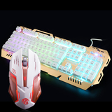 有线发光电竞游戏键盘鼠标套装双飞燕雷蛇lol台式电脑cf机械键鼠