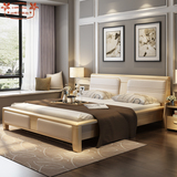 中式白蜡木床全实木床1.8米双人床北欧风格婚床环保纯实木单人床