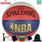 正品包邮SPALDING斯伯丁NBA经典红白蓝三色室内室外PU篮球74-655Y