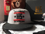 HeyShow原创潮品平沿帽男嘻哈棒球帽灰色立体字母刺绣韩国帽子女