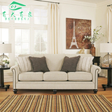 2016新款美式乡村布艺沙发乳胶沙发欧式田园123U型可拆洗沙发组合