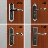 办公室内不锈钢门锁卧室卫生间欧式简约机械门锁把手实木门锁锁具