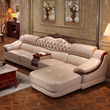 沙发欧式真皮沙发小户型组合客厅转角实木中厚皮艺沙发头层真牛皮