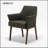 Giorgetti意大利进口家具单人椅现代简约扶手餐椅