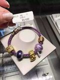 多多代购小馆香港周生生专柜999黄金紫色琉璃珠转运珠手链