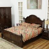 美式乡村家具全实木床地中海公主卧室欧式床1.8复古圆床双人婚床