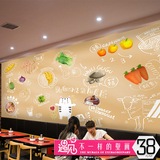 简约个性手绘卡通食物大型壁画汤粉面馆休闲餐厅餐馆商场墙纸壁纸