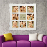 九宫格大韩水晶相框照片墙韩式烤瓷画框亚米奇版画个性定制相框墙