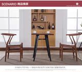 美式仿木纹铁皮V字椅 欧式西餐厅咖啡厅桌椅 牛角椅电脑椅