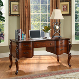 美式书桌 欧式书台 写字台 实木办公桌 写字桌 电脑桌 老板桌