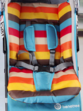 婴儿推车双面彩虹条纹格纹棉垫伞车手推车童车配件餐椅坐垫通用