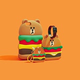韩国 代购LineFriends布朗汉堡薯条苹果SE/6S/6sp手机壳硅胶壳