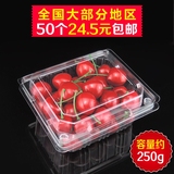 批发生鲜超市一次性水果保鲜盒车厘子带盖盒子透明包装塑料 50个