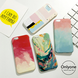 个性彩色水彩iPhone6s手机壳水贴油画 苹果6plus磨砂硬壳5se批发