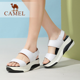 CAMEL/骆驼正品名牌休闲鞋凉鞋女鞋夏季松糕厚底高跟鞋凉皮鞋真皮