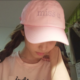 林小宅同款蝴蝶结粉色帽子女生夏天韩版新款时尚字母鸭舌帽棒球帽