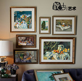 沁古艺术印象派画家塞尚静物油画组合画经典创意美式装饰画挂画