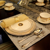 欧式美式样板间餐桌西式西餐餐具套装 刀叉勺西餐盘餐垫餐巾餐扣p