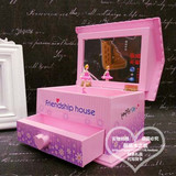 创意hellokitty小房子发条音乐盒旋转芭蕾舞者女孩化妆首饰八音盒