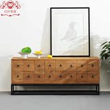 新中式全实木老榆木家具现代简约电视柜组合地柜卧室客厅中式家具