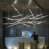 LED现代简约酒店前台餐厅咖啡厅吧台单头个性艺术装饰圆管吊灯具