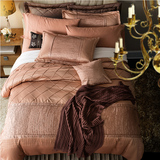 FRANCADIN/法兰卡丹五星酒店贡缎刺绣纯色四件套床上用品