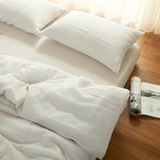 新品华夫格四件套纯棉床上用品 简约格子 婴儿级材质素色被套床单