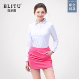 BLITU百乐图 2016春夏女装新款高尔夫服装女款长袖T恤运动POLO衫