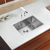 洗菜盆厨房水槽水龙头套装 304不锈钢方形单槽精铜冷热洗碗洗菜盆
