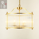 美式全铜吊灯鸟笼创意个性简约大气客厅餐厅卧室玻璃罩圆纯铜灯具