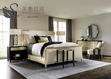 新古典纯实木床美式布艺软包床欧式简约双人床定制简欧卧室家具