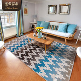 东升新品现代简约几何客厅茶几沙发地毯 抽象格子卧室床边简欧