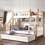 火图图 高低床子母床1.5米儿童套房家具儿童床实木柱上下床双层床