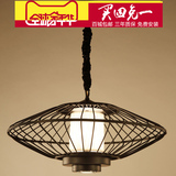 新中式鸟笼仿古吊灯创意个性简约现代铁艺灯酒店茶楼过道餐厅灯具