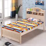 儿童公主床小孩单人松木床类 1米儿童床带书架男孩女孩实木床小床