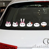 大白小兔子可爱卡通装饰车贴汽车划痕遮挡车身贴纸画个性 CT59