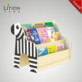 幼儿园儿童卡通斑马造型书架360度移动书柜整理柜储物家庭收纳架