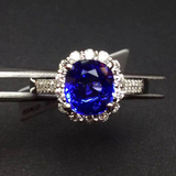 2.2ct天然斯里兰卡皇家蓝宝石戒指 18k金奢华镶嵌钻石 超美女钻戒